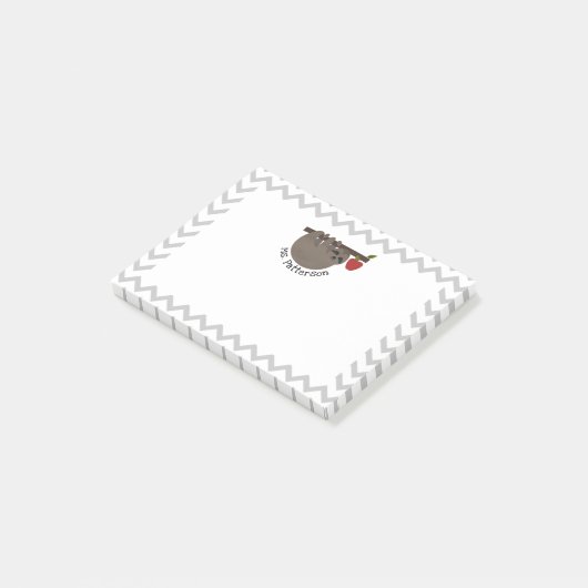 Sloth Apple Tree Chevron先生Post-it®メモ ポストイット (アングル)