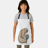 Sloth at Tennis with Tennis racket エプロン (インサイチュ)