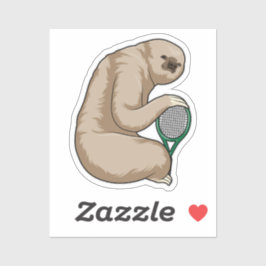 Sloth at Tennis with Tennis racket シール
