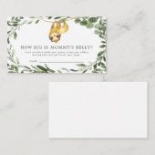 Sloth Baby Shower How Big is Mommy's Belly Card エンクロージャーカード (正面/裏面)