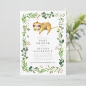 Sloth Baby Shower Invitation 招待状 (スタンド正面)