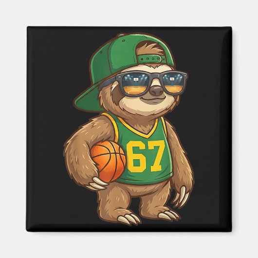 Sloth Basketball 67 Gen Alpha Slang Srts Men Boys  マグネット (正面)