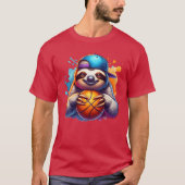 Sloth Basketball Player Funny Sports Design funny  Tシャツ (正面)