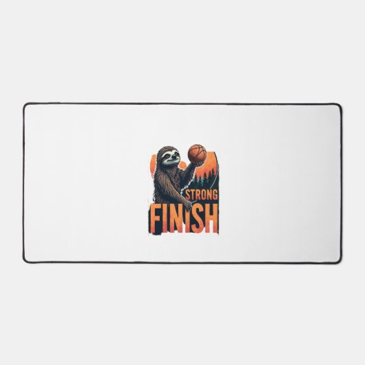 Sloth Basketball Vintage Funny Retro Dunk Shirt 2 デスクマット (正面)