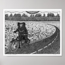 Sloth Bear on Motorbike #2ポスター