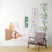 Sloth Birthday Backdrop Personalized Tapestry タペストリー (インサイチュ(横))
