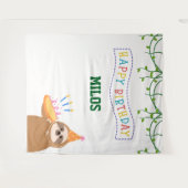Sloth Birthday Backdrop Personalized Tapestry タペストリー (正面(横))