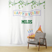 Sloth Birthday Backdrop Personalized Tapestry タペストリー (インサイチュ)