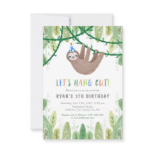 Sloth Birthday Party in Blue and White