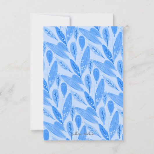 Sloth Birthday Party in Blue and White 招待状 (裏面)