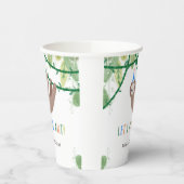 Sloth Birthday Party in Blue and White 紙コップ (左)