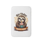 Sloth Birthday Shirt Vintage Cake Animal Graphic バスマット (正面縦)