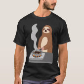 Sloth Burns Food Cooking Hobby Chef Ironic Sloth Tシャツ (正面)