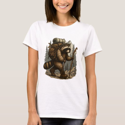 Sloth Camping Hiking Tシャツ (正面)