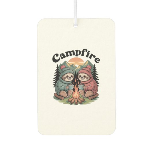 Sloth camping Team Official campfire カーエアーフレッシュナー (正面)