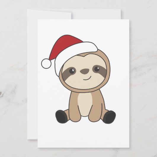 Sloth Christmas Snow Winter Animals Sloths シーズンカード (正面)