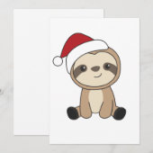 Sloth Christmas Snow Winter Animals Sloths シーズンカード (正面/裏面)