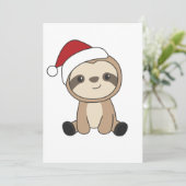 Sloth Christmas Snow Winter Animals Sloths シーズンカード (スタンド正面)