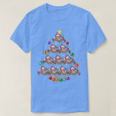 Sloth Christmas Tree Lights Funny Sloth Xmas  Tシャツ (デザイン正面)