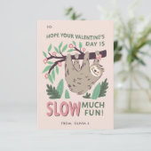 Sloth Classroom Valentineの交換カード 招待状 (スタンド正面)