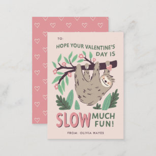 Sloth Classroom ValentineのExchangeノートカード ノートカード