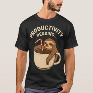 Sloth Coffee Productivity Pending Funny Tシャツ