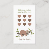 Sloth Coffee Shop Loyalty Punch Card ロイヤリティカード (正面)
