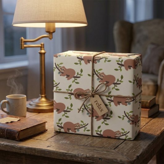 Sloth & Coffee Wrapping Paper ラッピングペーパー