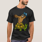 Sloth Cowboy Ridingurtle vintage Tシャツ (正面)