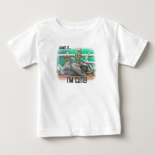 Sloth Cute Baby & Toddler T-Shirt ベビーTシャツ (正面)