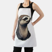 Sloth Engraved Portrait Vintage Tee 2 エプロン (インサイチュ)
