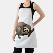 Sloth Etched Art Retro Nature Tee (2) エプロン (インサイチュ)