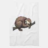 Sloth Etched Art Retro Nature Tee (2) キッチンタオル (縦)