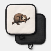 Sloth Etched Art Retro Nature Tee (2) 鍋敷き (正面/裏面)