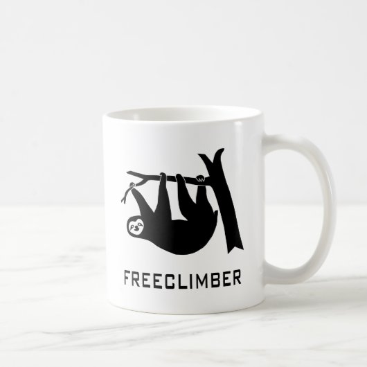 sloth faultier climber freeclimber freeclimbing コーヒーマグカップ (右)
