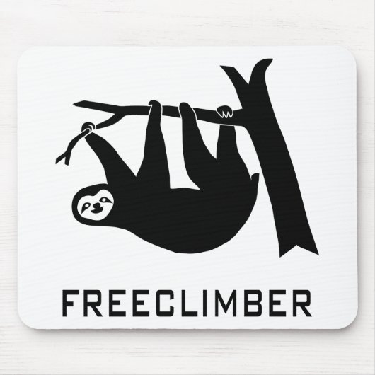 sloth faultier climber freeclimber freeclimbing マウスパッド (正面)