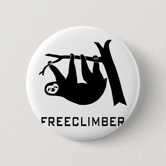 sloth faultier climber freeclimber freeclimbing 缶バッジ (正面)