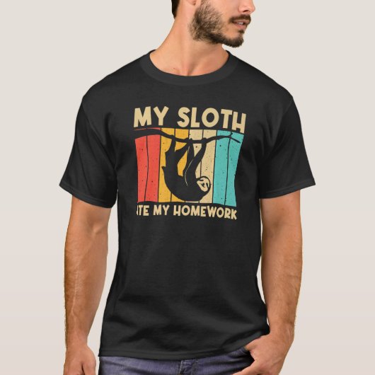 Sloth For Kids Boys Lazy Sloth Animal Tシャツ (正面)
