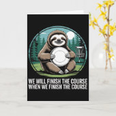 Sloth Frisbee Golf Player Retro Kawaii Disc Golf  カード (黄色い花)