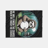 Sloth Frisbee Golf Player Retro Kawaii Disc Golf  フリースブランケット (正面(横))