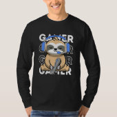 Sloth Gamer Cute Sloth Playing Video Games Boys Ki Tシャツ (正面)