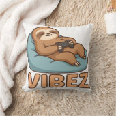 Sloth Gamer Vibes Pillow – Chill Bean Bag Controll クッション (ブランケット)