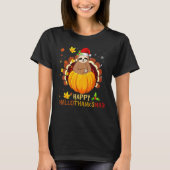Sloth Halloween And Merry Christmas Happy Hallotha Tシャツ (正面)