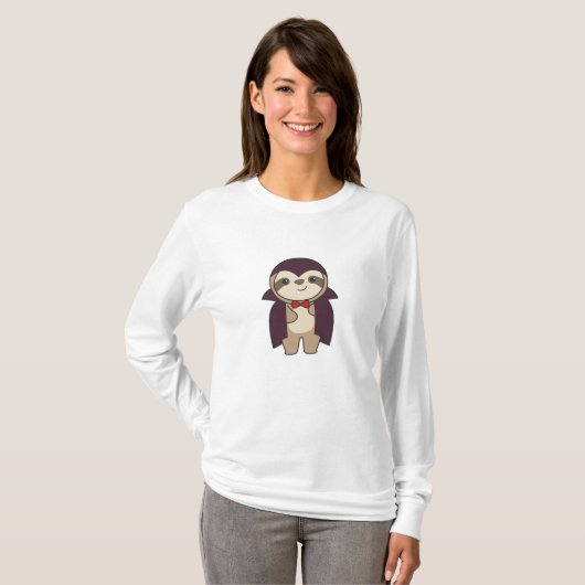 Sloth Halloween Cute Devil Vampire Costume Tシャツ (正面フル)