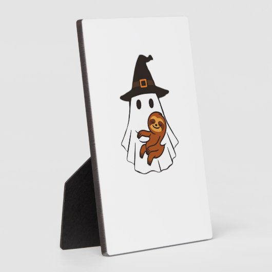 Sloth Halloween Ghost Witch Hat Animal Lovers Boys フォトプラーク (側面)