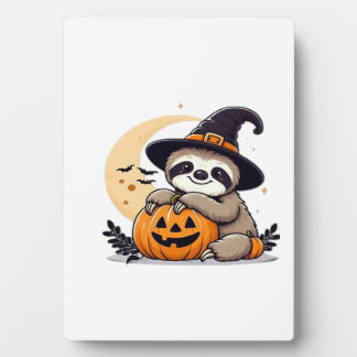 Sloth Halloween Motif Cute Classic T-Shirt フォトプラーク