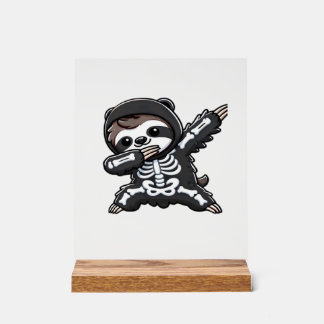Sloth Halloween Skeleton Kids Women Men Sloth Clas アクリルサイン