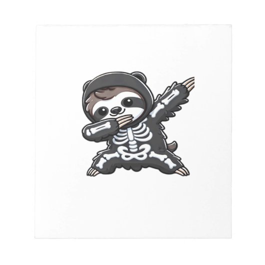 Sloth Halloween Skeleton Kids Women Men Sloth Clas ノートパッド (正面)