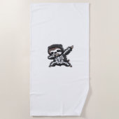 Sloth Halloween Skeleton Kids Women Men Sloth Clas ビーチタオル (正面)