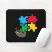 Sloth Hanging Puzzle Cute Autism Awareness Men Wom マウスパッド (マウス)